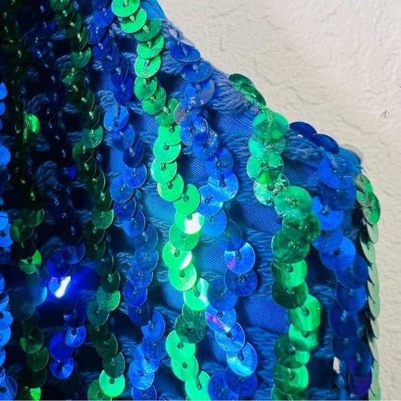 Vintage 1960s Mike Benet Formals Sequin Halter Neck Dress - Picture 6 of 11